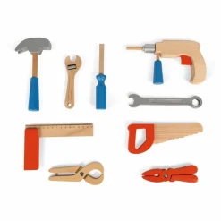 Best Janod Boîte à outils Brico'Kids - Set de 9 pièces Multicolore