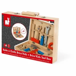 Best Janod Boîte à outils Brico'Kids - Set de 9 pièces Multicolore