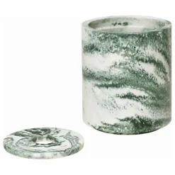 Boîte ronde à coton-tige avec couvercle Mist | Salle De Bain