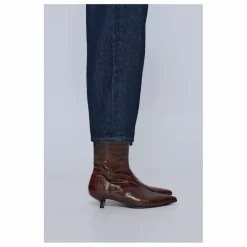 Sale Augusta Bottines Paula Effet Crocodile | Chocolat