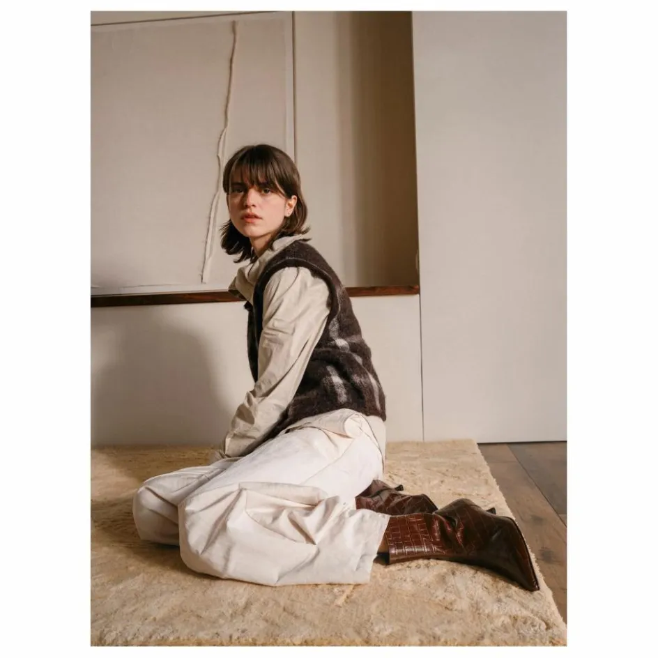 Sale Augusta Bottines Paula Effet Crocodile | Chocolat