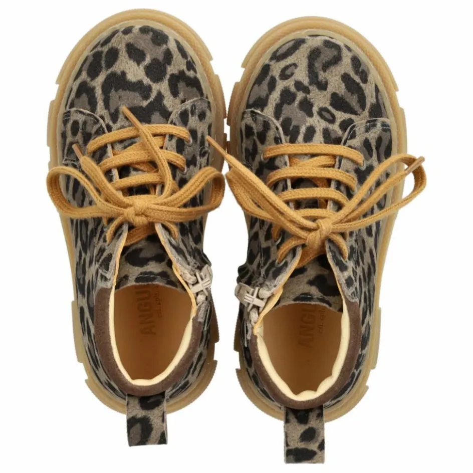 Angulus Bottines Zip Lacets Léopard ||Enfant Boots, Bottes