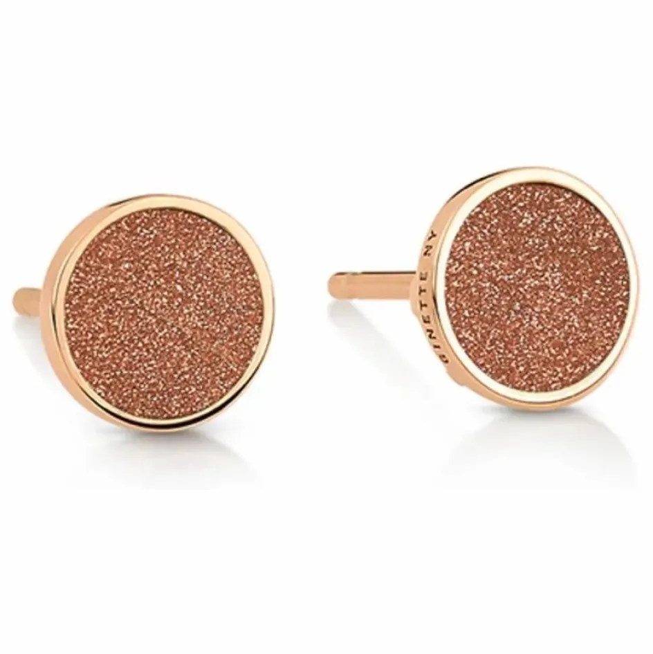 New Ginette NY Boucles d'Oreilles Disc Ever | Gold Sandstone