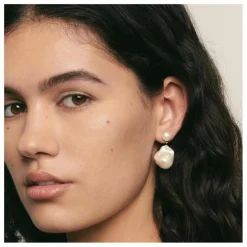 Discount Alhaja Boucles d'Oreilles Josefina Perles | Blanc