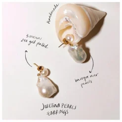 Discount Alhaja Boucles d'Oreilles Josefina Perles | Blanc