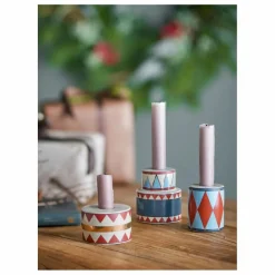 Sale Bloomingville Bougeoirs Bitja en grès - Set de 3 | Multicolore