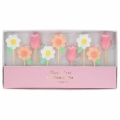Discount Meri Meri Bougies d'anniversaires Fleurs - Set de 9 Rose