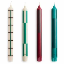 Hot Hay Bougies Pattern - Set de 4 | Vert