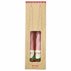 Rice Bougies Père Noël - Set de 2 ||Homme/Enfant Décoration De Fête|Bougies, Senteurs