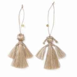Ferm Living Boule de noël Anges en jute - Set de 2|Enfant Décoration De Fête