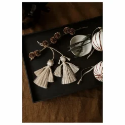 Ferm Living Boule de noël Anges en jute - Set de 2|Enfant Décoration De Fête