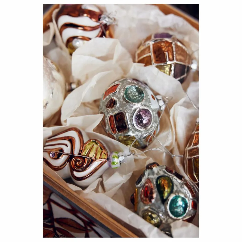 Enfant HKliving Décoration De Fête*Boule de Noël bijoux ovale en verre