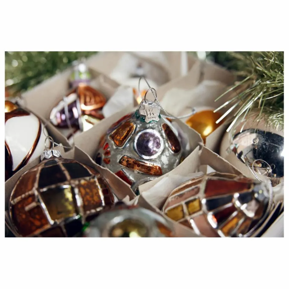 Enfant HKliving Décoration De Fête*Boule de Noël bijoux ovale en verre