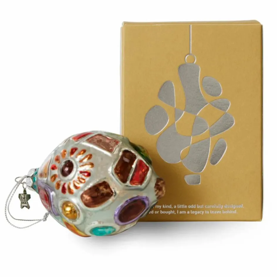 Enfant HKliving Décoration De Fête*Boule de Noël bijoux ovale en verre