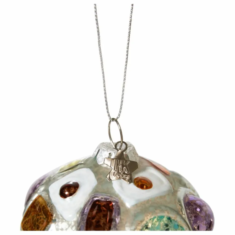 Enfant HKliving Décoration De Fête*Boule de Noël bijoux ronde en verre
