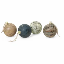 Ferm Living Boule de Noël effet marbré - Set de 4|Enfant Décoration De Fête