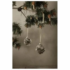 Sale Ferm Living Boule de noël Flora en verre - Set de 4 | Prune