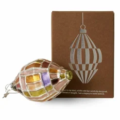 Boule de Noël ovale en verre Enfant Décoration De Fête