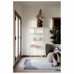 Clearance Ferm Living Buffet Haze, en verre strié et métal | Beige