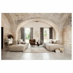 Outlet Ferm Living Buffet Haze, en verre strié et métal | Beige