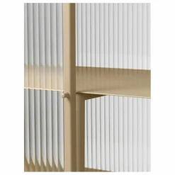 Outlet Ferm Living Buffet Haze, en verre strié et métal | Beige