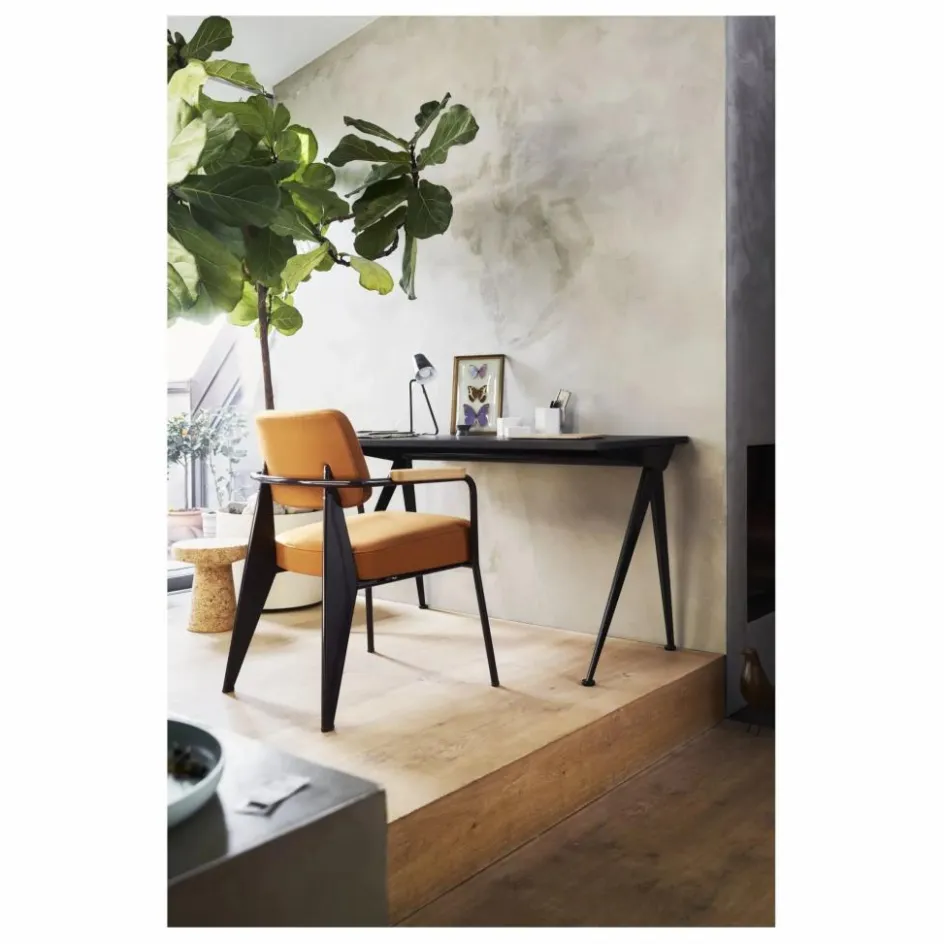 Vitra Tables, Bureaux*Bureau Compas Direction - piètement Rouge Japonais - Jean Prouvé |
