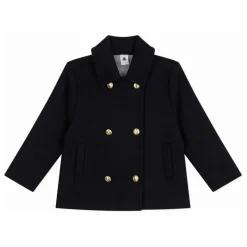 New Petit Bateau Caban Double Boutonnage Laine | Bleu nuit