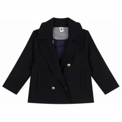 New Petit Bateau Caban Double Boutonnage Laine | Bleu nuit