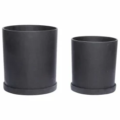 Clearance Hübsch Cache-pots - Set de 2 Noir