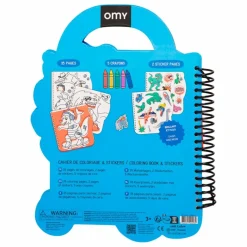 Omy Cahier de coloriage avec stickers Dino| Loisirs Créatifs
