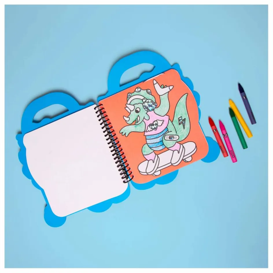 Omy Cahier de coloriage avec stickers Dino| Loisirs Créatifs