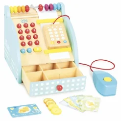 Discount Vilac Caisse enregistreuse en bois et ses accessoires Multicolore