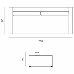 Panac Edition Canapé 4 places Bellechasse light en coton et - 260 cm || Canapés, Fauteuils