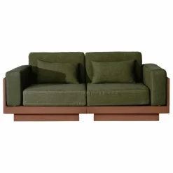 Clearance Gabrielle Paris Canapé 2 places Georges le Confortable avec accoudoirs | Vert kaki
