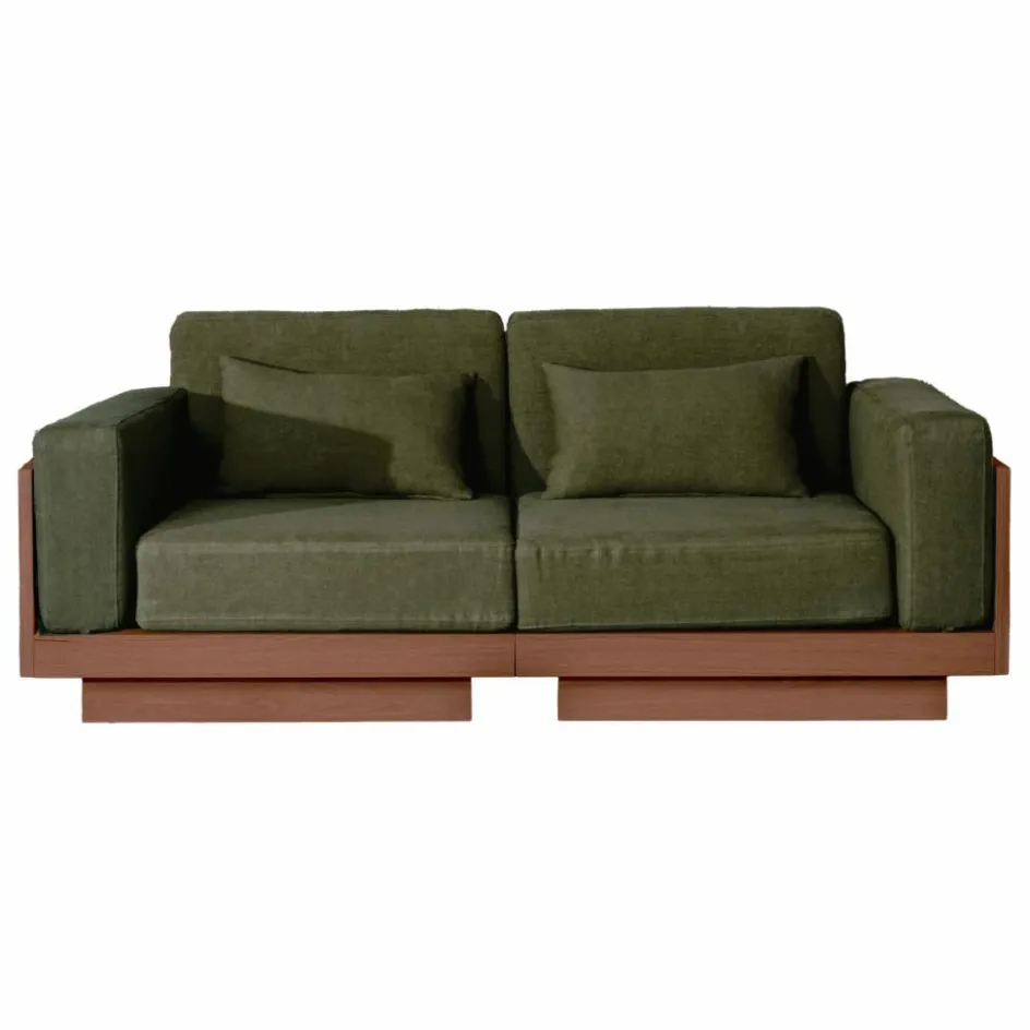 Clearance Gabrielle Paris Canapé 2 places Georges le Confortable avec accoudoirs | Vert kaki
