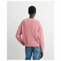 Outlet Bompard Cardigan Ample Maxi Torsades Cachemire | Rose bonbon