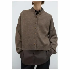 Outlet Cordera Cardigan Col Montant Laine Mérinos Extra Fine | Taupe