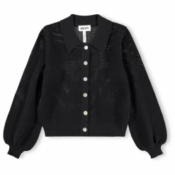 Outlet Molo Cardigan Col Polo Guida Coton Bio | Noir