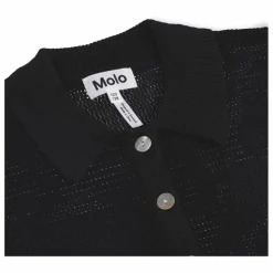 Outlet Molo Cardigan Col Polo Guida Coton Bio | Noir