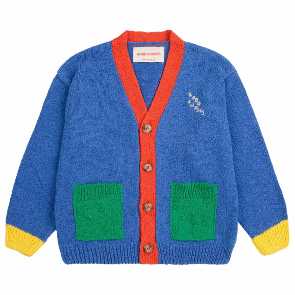 Bobo Choses Cardigan Colorblock Coton Bio | Bleu