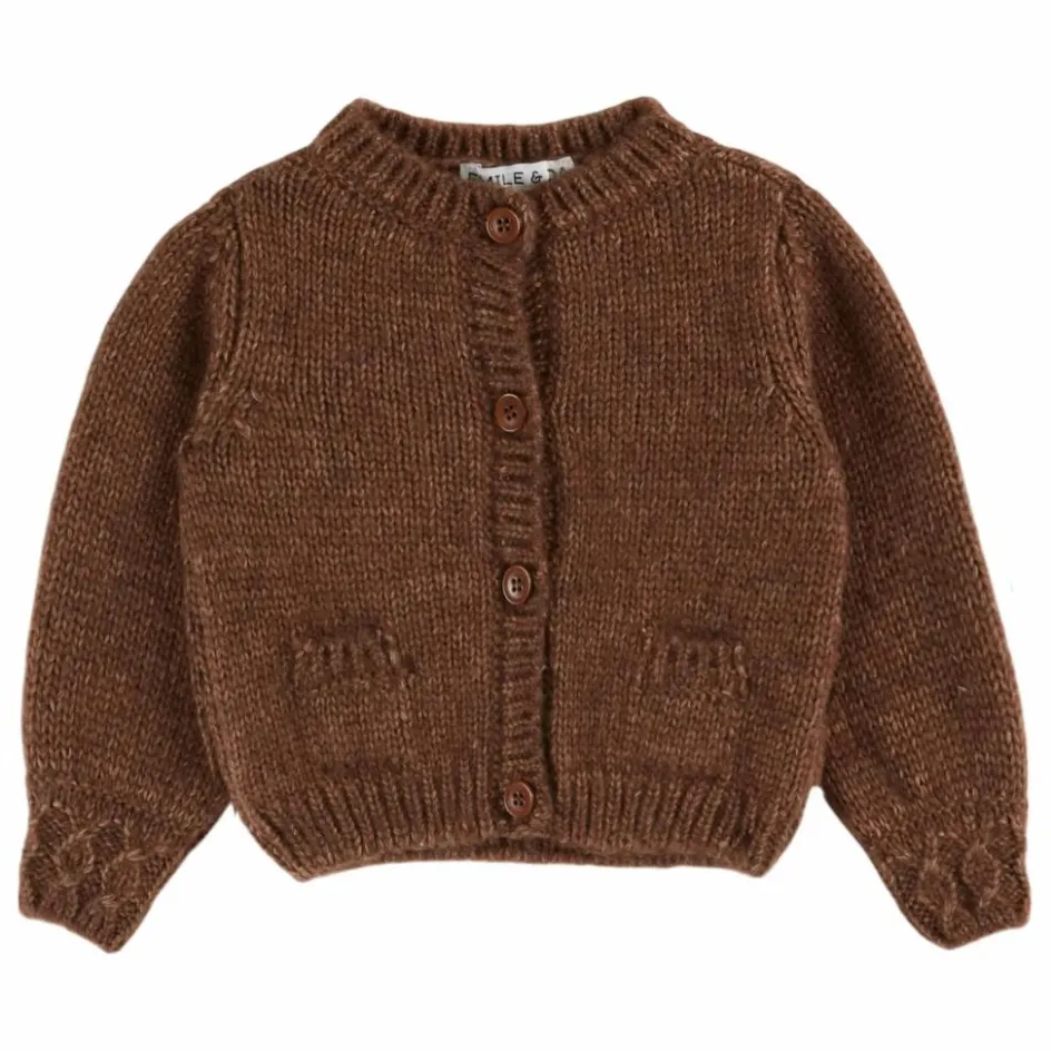 Discount Emile et Ida Cardigan Doudou Laine Mérinos | Marron