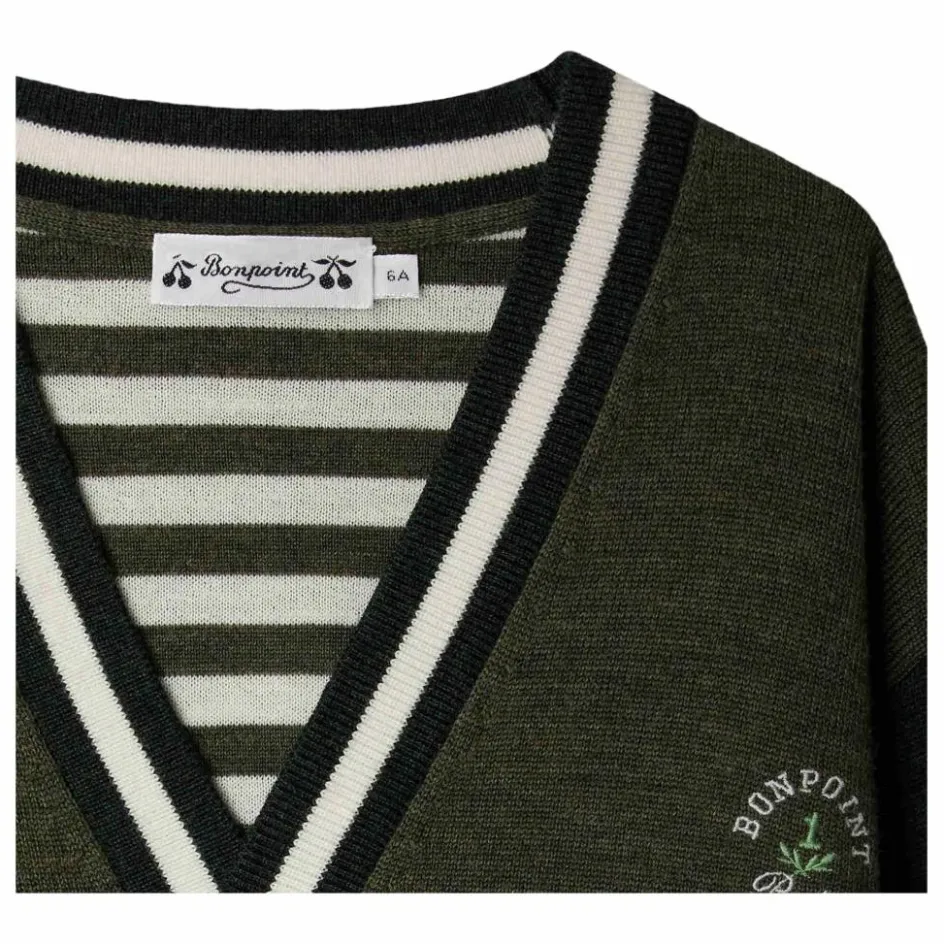 Clearance Bonpoint Cardigan Julian Laine | Vert kaki