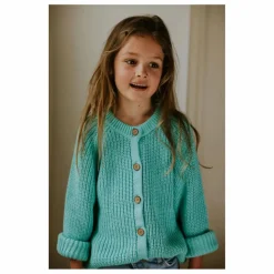 Online Yuki Cardigan Raglan Coton Bio | Bleu turquoise