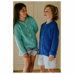 Online Yuki Cardigan Raglan Coton Bio | Bleu turquoise