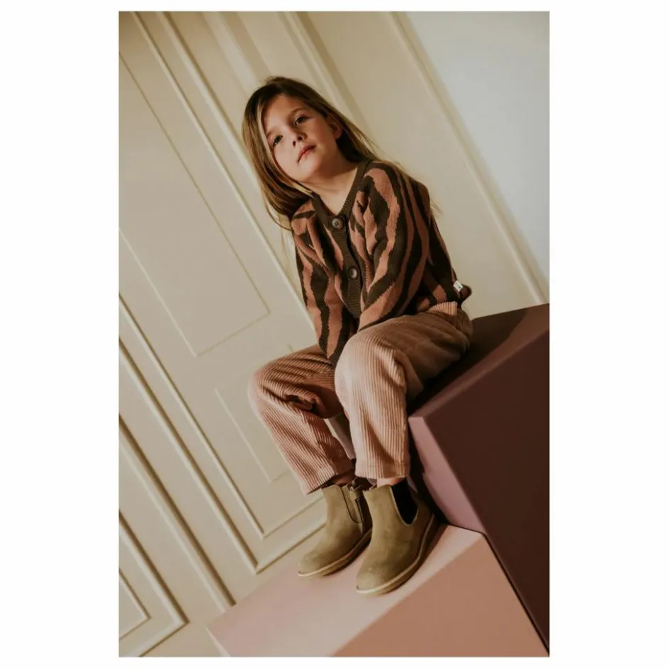 Enfant Yuki Pulls, Gilets*Cardigan Raglan Zèbre Coton Bio |