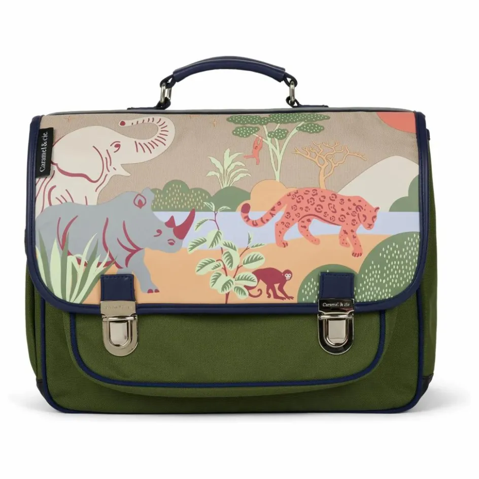 New Caramel & Cie Cartable Safari | Vert kaki