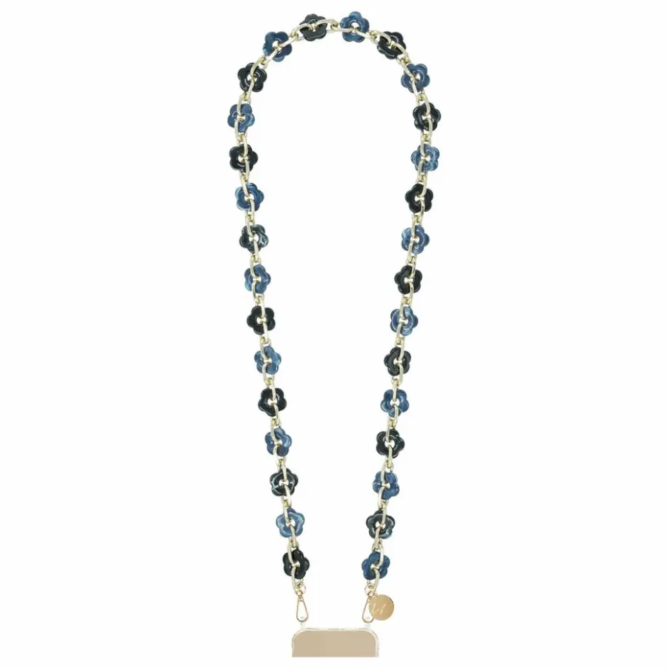 Clearance LaCoqueFrançaise Chaine Longue Cassy Fleurs 120 cm | Bleu