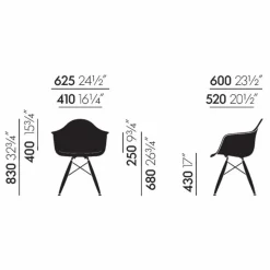 Vitra Chaise DAW - piétement érable - Charles & Ray Eames || Chaises, Tabourets, Bancs