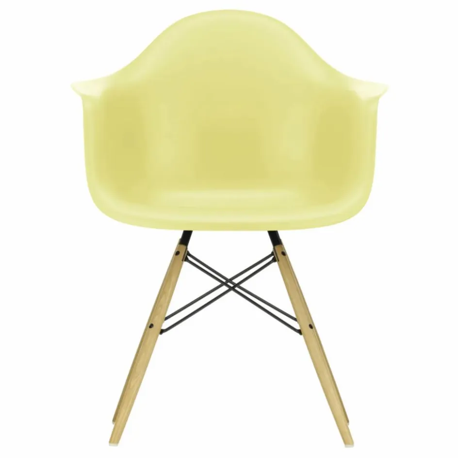 New Vitra Chaise DAW - piétement érable - Charles & Ray Eames | Jaune citron