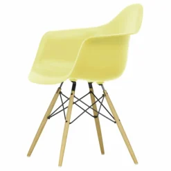 New Vitra Chaise DAW - piétement érable - Charles & Ray Eames | Jaune citron